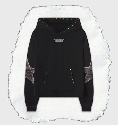 VAGUE STAR STUDDED HOODIE (BLACK)