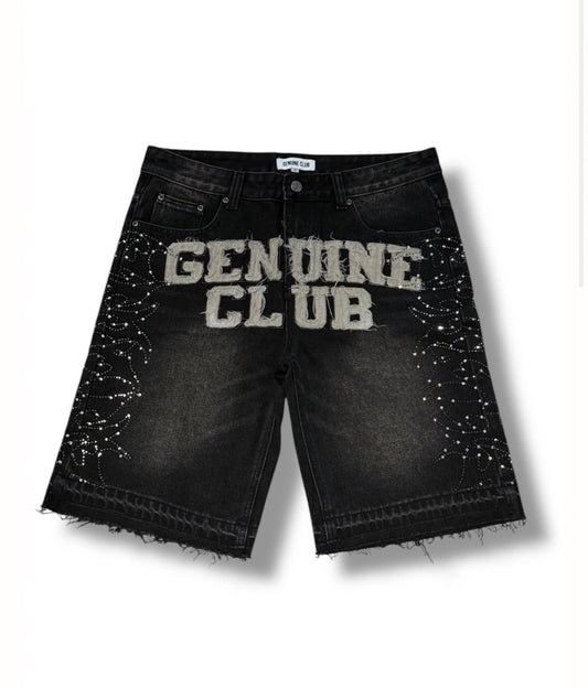 Distressed WASHED genuine JORTS -BLACK